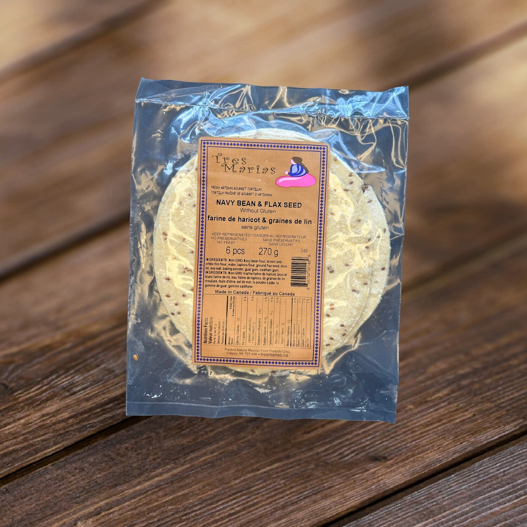 Navy Bean & Flax Seed Tortillas 8"