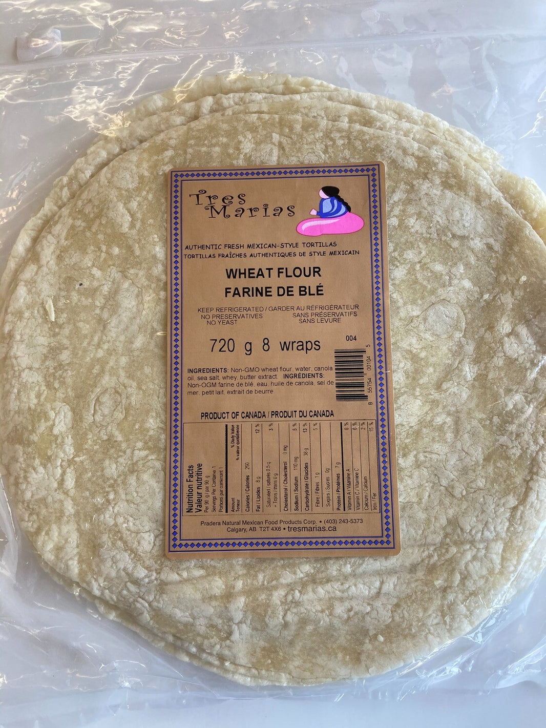 Tres MariasWheat flour wraps 11"