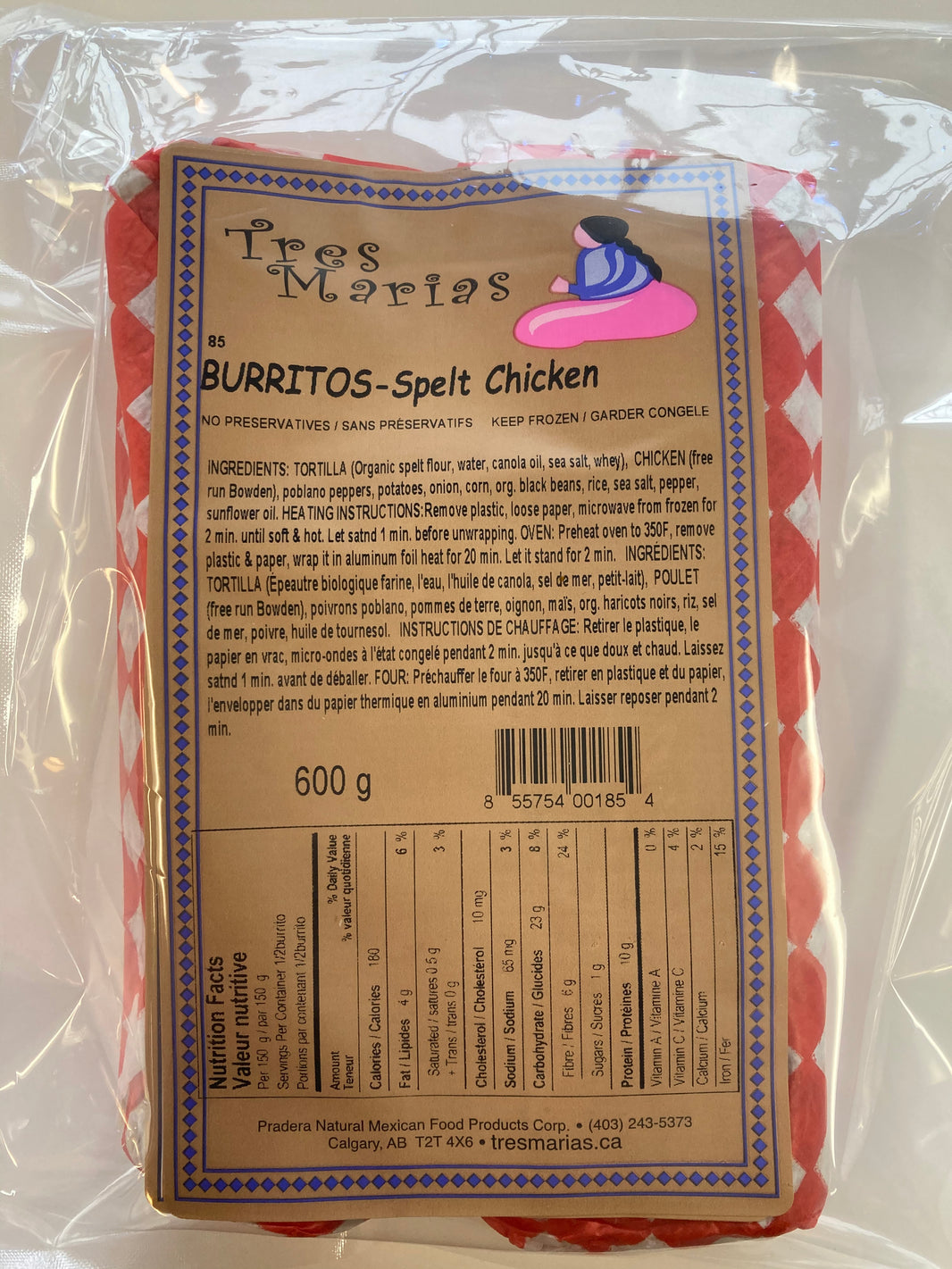 Tres Marias Burritos-Bison wheat