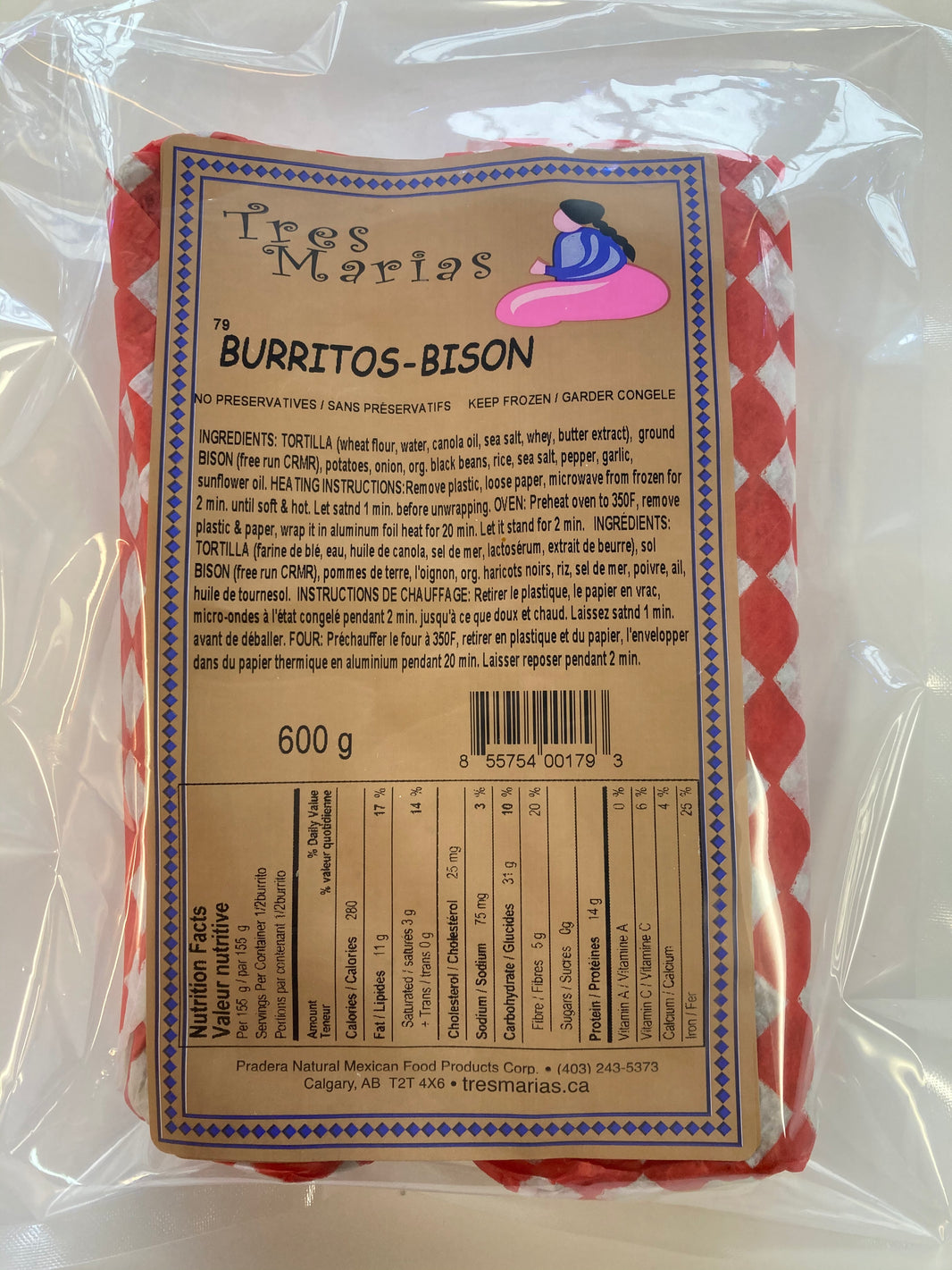 Tres Marias Burritos-Bison spelt
