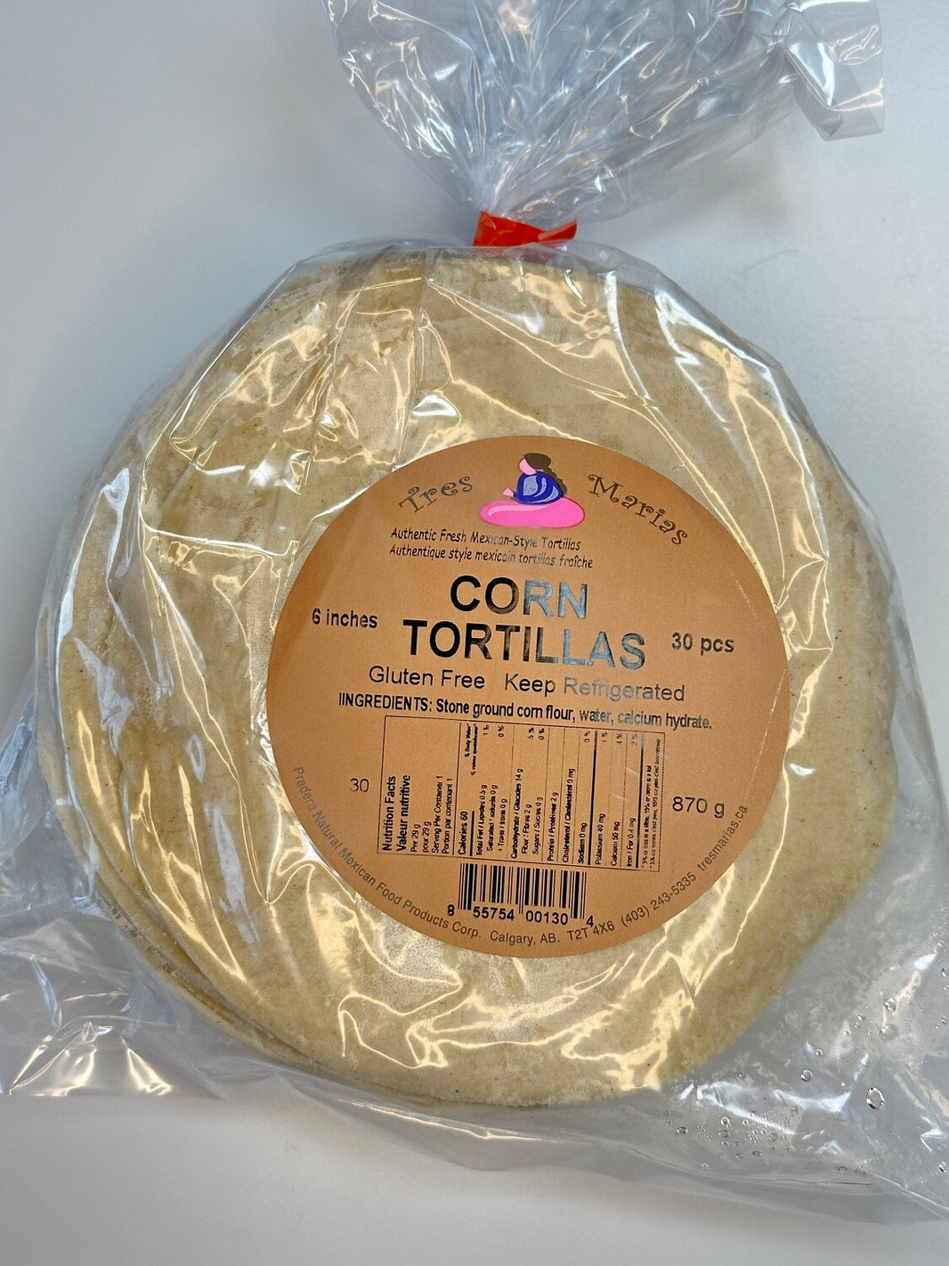 Tres Marias  Corn tortillas 6" 30 pcs
